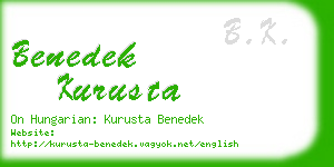 benedek kurusta business card